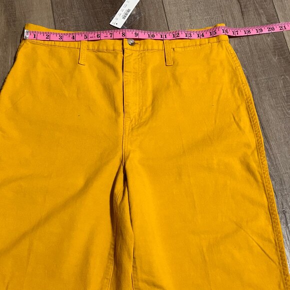 NWT J.CREW Tall Slim Wide Leg Yellow Bronzed Ochre Cropped Pants Size 31T - Picture 9 of 14